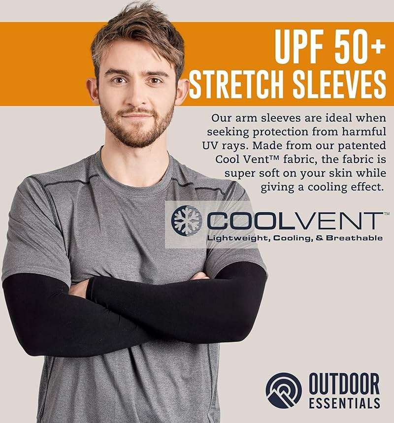 OutdoorEssentials UV Sun Sleeves for Men & Women, Cooling Arm Sleeves UPF 50+ | Golf, Tattoo Cover Up, Sun Protection - Image 2