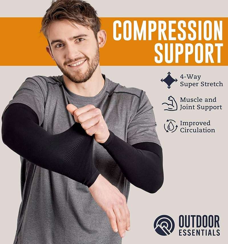 OutdoorEssentials UV Sun Sleeves for Men & Women, Cooling Arm Sleeves UPF 50+ | Golf, Tattoo Cover Up, Sun Protection - Image 3