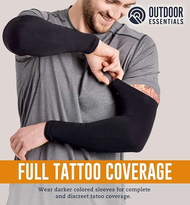 OutdoorEssentials UV Sun Sleeves for Men & Women, Cooling Arm Sleeves UPF 50+ | Golf, Tattoo Cover Up, Sun Protection - Image 4