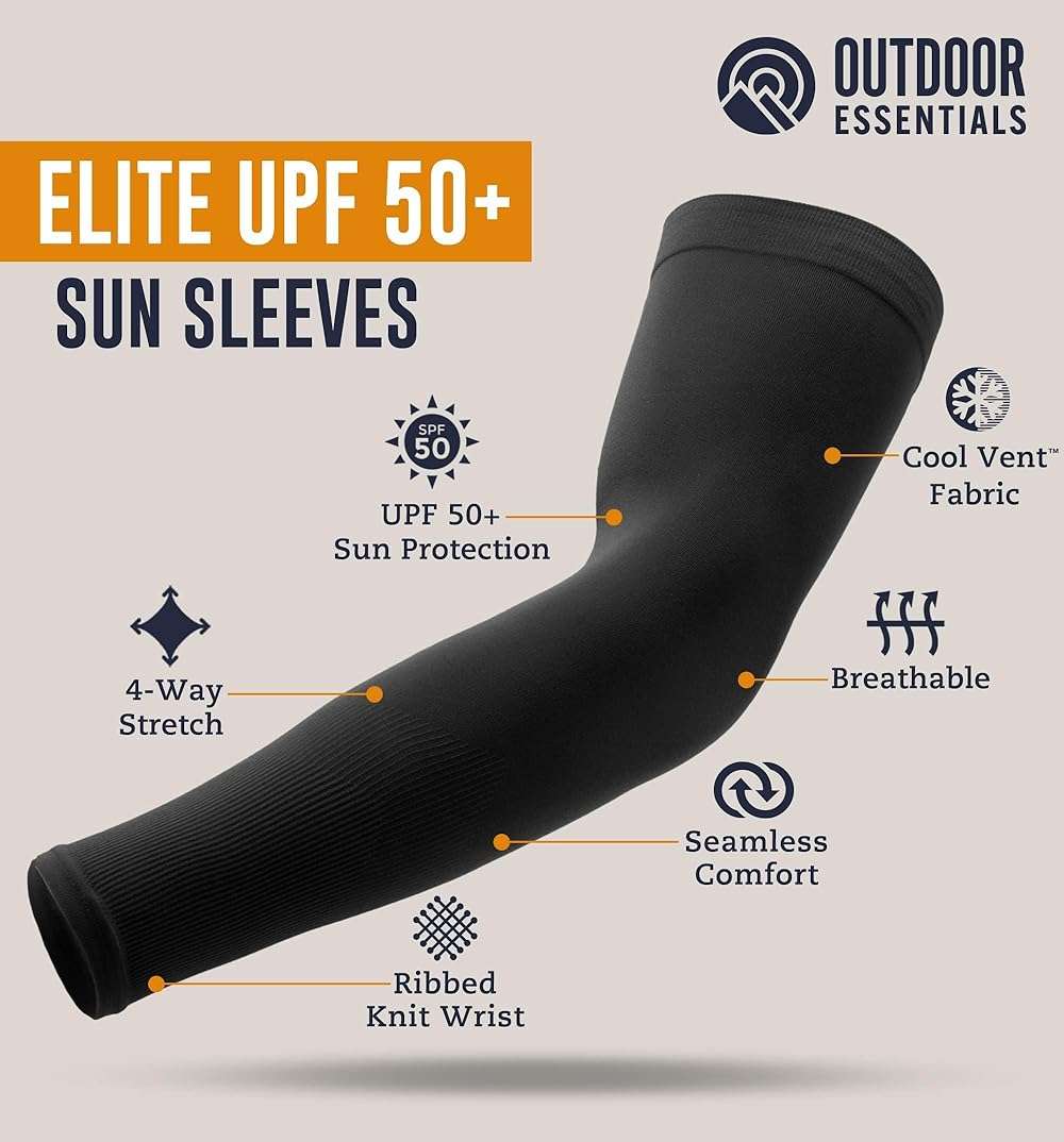 OutdoorEssentials UV Sun Sleeves for Men & Women, Cooling Arm Sleeves UPF 50+ | Golf, Tattoo Cover Up, Sun Protection - Image 6