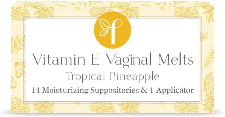 Femallay Organic Vitamin E Vaginal Melts – Feminine Moisture, Comfort & Hydration – Tropical Pineapple, 1-Pack - Image 1