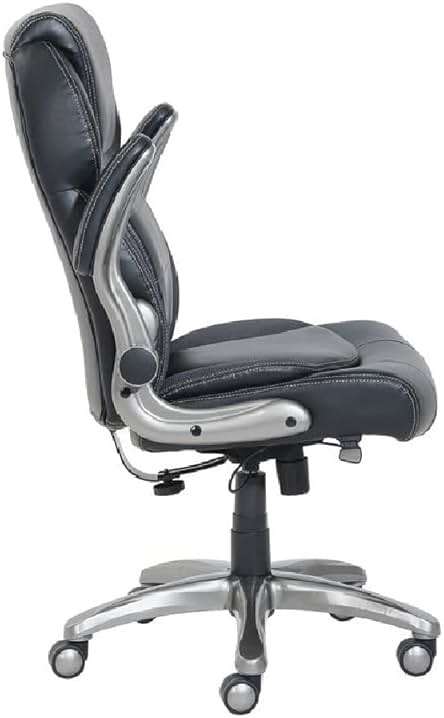 Amazon Basics Ergonomic High-Back Office Chair with Flip-Up Arms, Adjustable Lumbar Support, Height Adjustable, 29.5"D x 27.5"W x 44.75"H, Black - Image 4