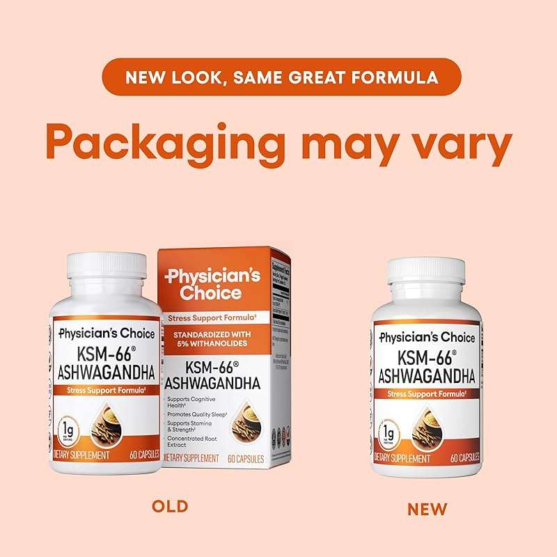 Physician's CHOICE KSM-66 Ashwagandha Root Powder Extract 1,000mg - Organic - with Black Pepper for Maximum Absorption - 5% Withanolides - Stress, Mood & Athletic Support - 60 Vegan Capsules - Image 7