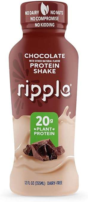 Ripple Vegan Protein Shake | Chocolate | 20g Nutritious Plant Based Pea Protein | Shelf Stable | No GMOs, Soy, Nut, Gluten, Lactose | 12 Oz, 12 Pack - Image 3