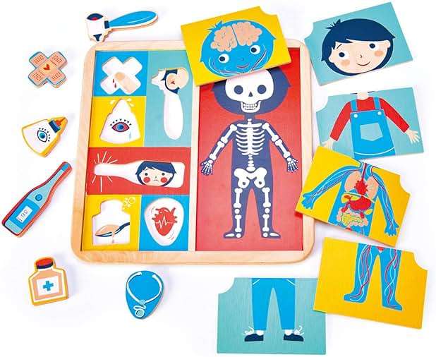Tender Leaf Toys - Ouch Puzzle - Educational Body Parts Learning Double-Sided Puzzle with Storage Tray - Promotes Imaginary and Creative Roleplay, Helps to Create Health Awareness for Children 3+ - Image 2
