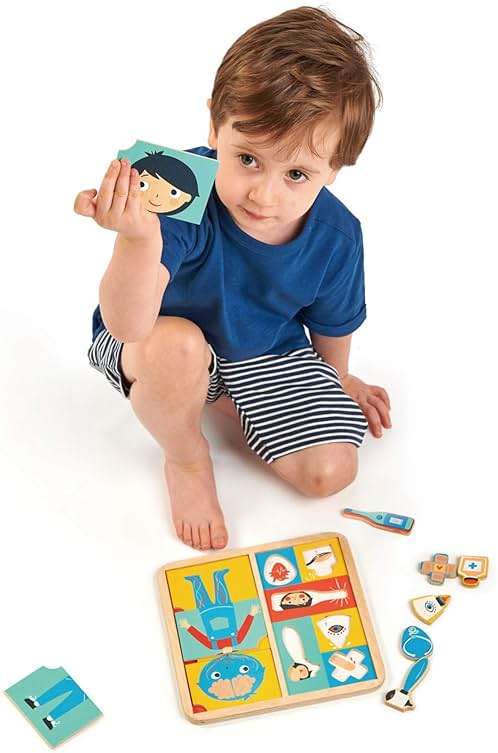 Tender Leaf Toys - Ouch Puzzle - Educational Body Parts Learning Double-Sided Puzzle with Storage Tray - Promotes Imaginary and Creative Roleplay, Helps to Create Health Awareness for Children 3+ - Image 3