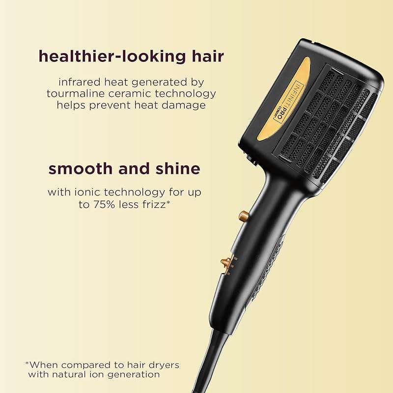INFINITIPRO BY CONAIR 3-in-1 Styling Hair Dryer, 1875W Hair Dryer and 3 Attachments | Dry and style in one step for thick and curly hair, Black, SD11GNX - Image 5