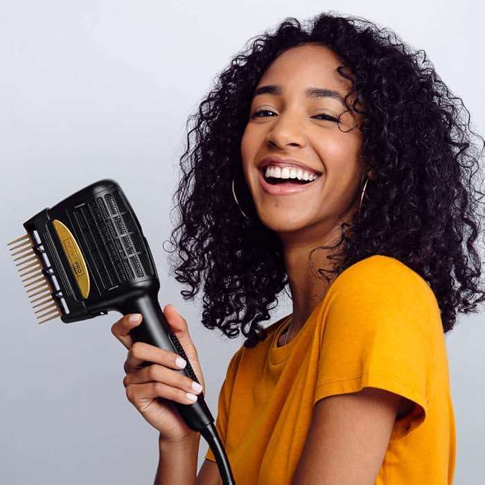 INFINITIPRO BY CONAIR 3-in-1 Styling Hair Dryer, 1875W Hair Dryer and 3 Attachments | Dry and style in one step for thick and curly hair, Black, SD11GNX - Image 7