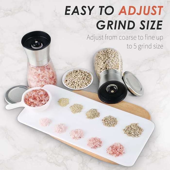 Ebaco Original Stainless Steel Salt or Pepper Grinder - Top Spice Mill with Ceramic Blades, Brushed Stainless Steel and Adjustable Coarseness By Pepper Grinder （Single Package） - Image 4