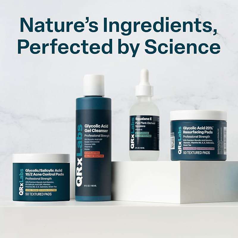 QRxLabs Glycolic Acid Toner - 10% Glycolic Acid Exfoliant with Salicylic Acid - Hydrating Face Exfoliator - Pore Toner & BHA Liquid Exfoliant with Witch Hazel - 6 Fl Oz - Image 9