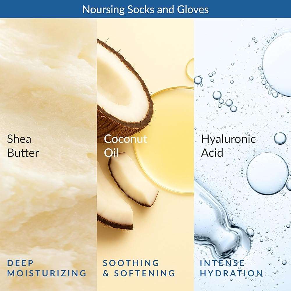 Epielle Intensive Repairing Foot Mask 6 Pairs, Soften with Coconut Oil & Milk Extract, Deep Moisturizing Socks for Dry, Cracked Feet, Self Care Gifts for Women, Spa Kit - Image 5