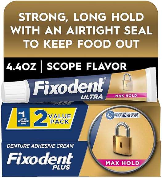 Fixodent Ultra Max Hold Denture Adhesive Cream, 2.2 oz (2-Pack), Strong False Teeth Glue - Image 9