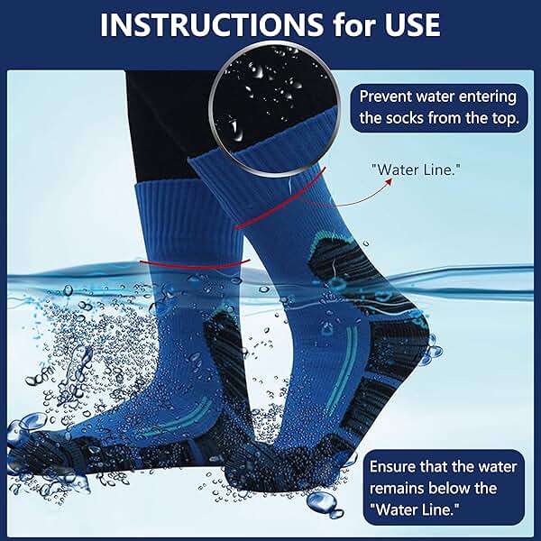 RANDY SUN Waterproof Socks, Unisex Cycling/Hunting/Fishing/Running Ankle Socks 1&2 Pair - Image 2