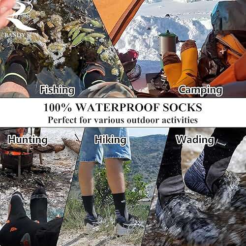 RANDY SUN Waterproof Socks, Unisex Cycling/Hunting/Fishing/Running Ankle Socks 1&2 Pair - Image 5