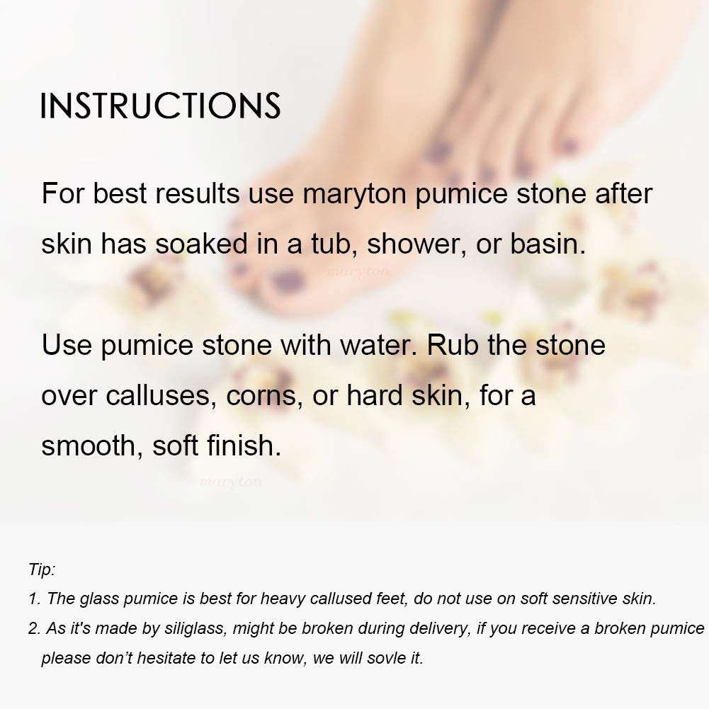 Maryton Glass Pumice Stone for Feet, Callus Remover and Foot Scrubber & Pedicure Exfoliator Tool Pack of 2 - Image 6