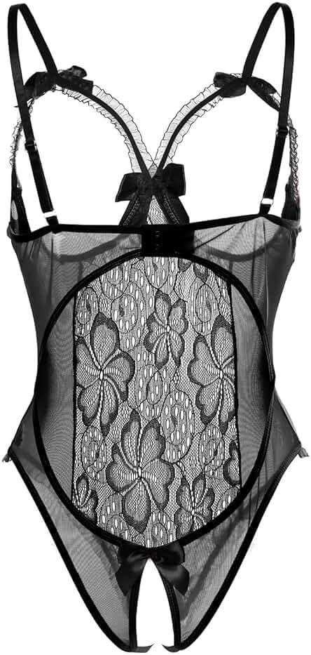 AIBINGGE Lingerie for Women Sexy Teddy One-Piece Lace Babydoll Bodysuit Nightie Plus Size - Image 3