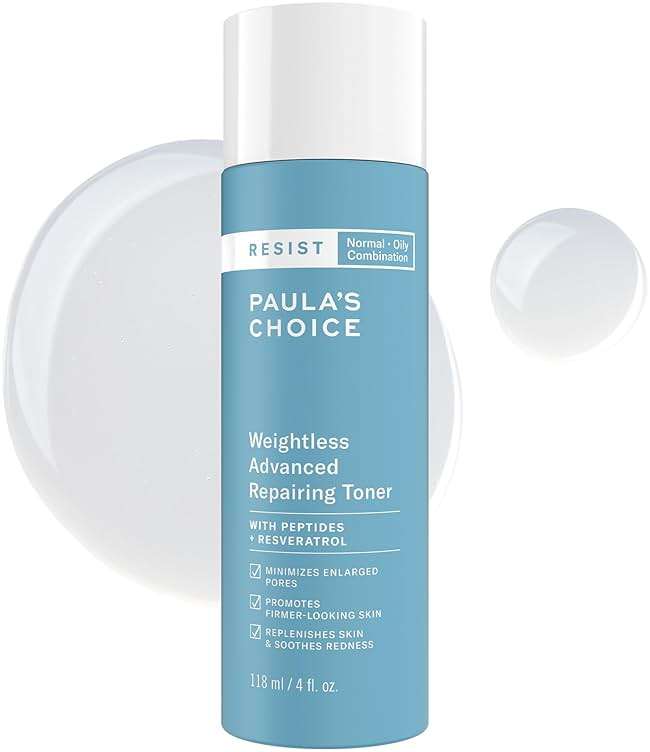 Paula's Choice Resist Weightless Advanced Repairing Face Toner, Facial Toner with Niacinamide & Hyaluronic Acid, Improves Skin & Boosts Hydration, Normal, Combination, Oily Skin, Fragrance Free, 4oz - Image 1