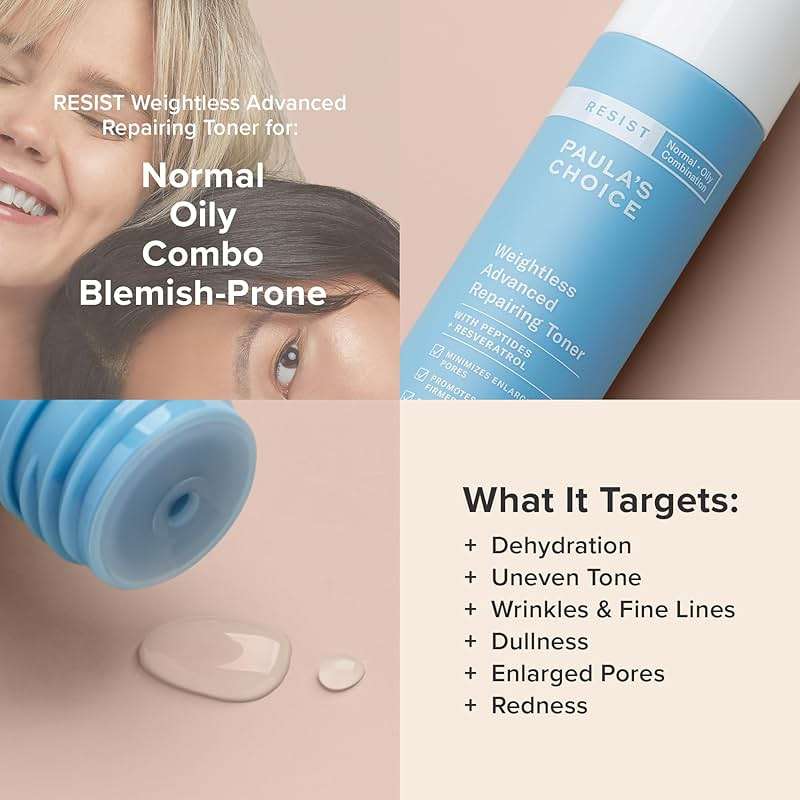 Paula's Choice Resist Weightless Advanced Repairing Face Toner, Facial Toner with Niacinamide & Hyaluronic Acid, Improves Skin & Boosts Hydration, Normal, Combination, Oily Skin, Fragrance Free, 4oz - Image 4