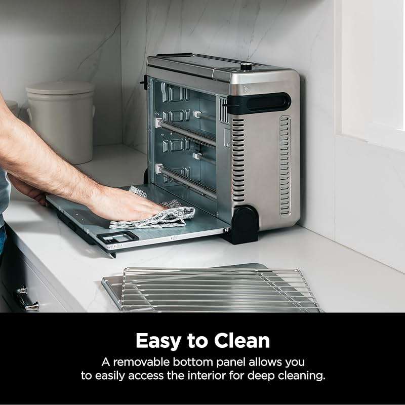 Ninja Digital Air Fryer & Toaster Oven | 8-in-1 Functionality | Flip-Up Design | XL Capacity | Air Fry Basket, Sheet Pan, Wire Rack & Crumb Tray | 1800 Watt | Silver | SP101 - Image 10