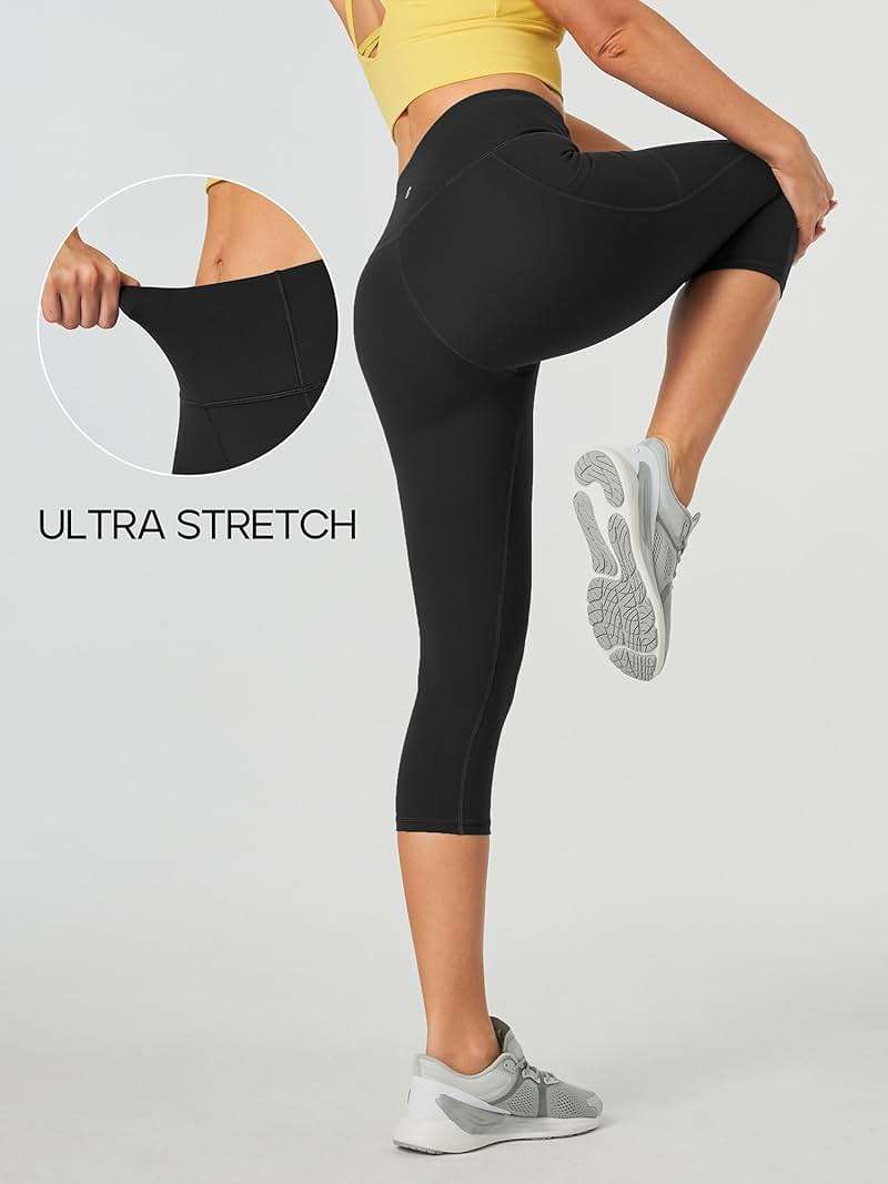 Heathyoga Capri Leggings for Women High Waisted Capri Leggings with Pockets for Women Tummy Control Yoga Pants Women - Image 4