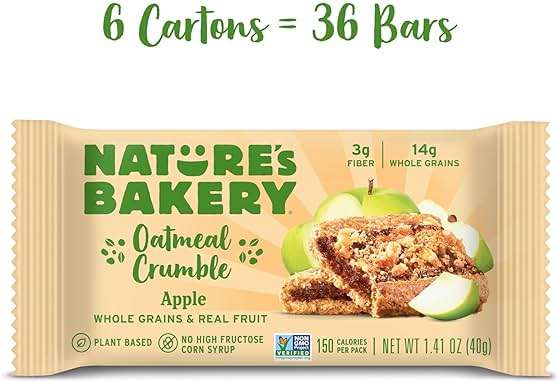 Nature's Bakery Oatmeal Crumble Bars, Apple, 6-6 Count Boxes (36 Bars), Vegan Snacks, Non-GMO - Image 3
