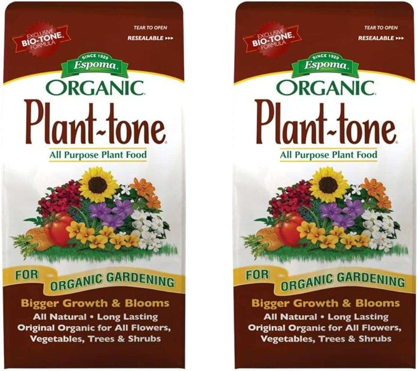 Espoma Organic Plant-Tone 5-3-3 Natural & Organic All Purpose Plant Food; 4 lb. Bag; Organic Fertilizer for All Flowers, Vegetables, Trees, and Shrubs. - Pack of 2 - Image 1