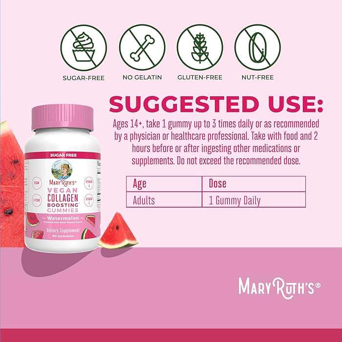 MaryRuth Organics Vegan Collagen for Women & Men, Collagen Boosting Gummies, Skin Care, Lysine, Vitamin C, Vitamin A, Amla, Supplement for Hair & Skin, Vegan, Non-GMO, Gluten Free, 90 Servings - Image 3