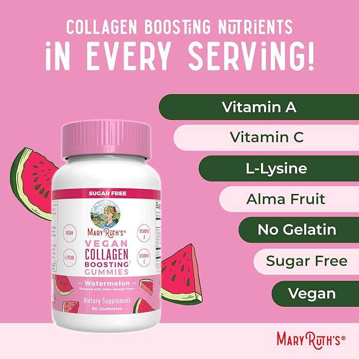 MaryRuth Organics Vegan Collagen for Women & Men, Collagen Boosting Gummies, Skin Care, Lysine, Vitamin C, Vitamin A, Amla, Supplement for Hair & Skin, Vegan, Non-GMO, Gluten Free, 90 Servings - Image 7