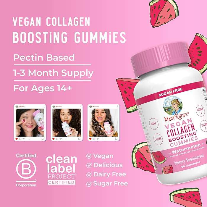 MaryRuth Organics Vegan Collagen for Women & Men, Collagen Boosting Gummies, Skin Care, Lysine, Vitamin C, Vitamin A, Amla, Supplement for Hair & Skin, Vegan, Non-GMO, Gluten Free, 90 Servings - Image 8