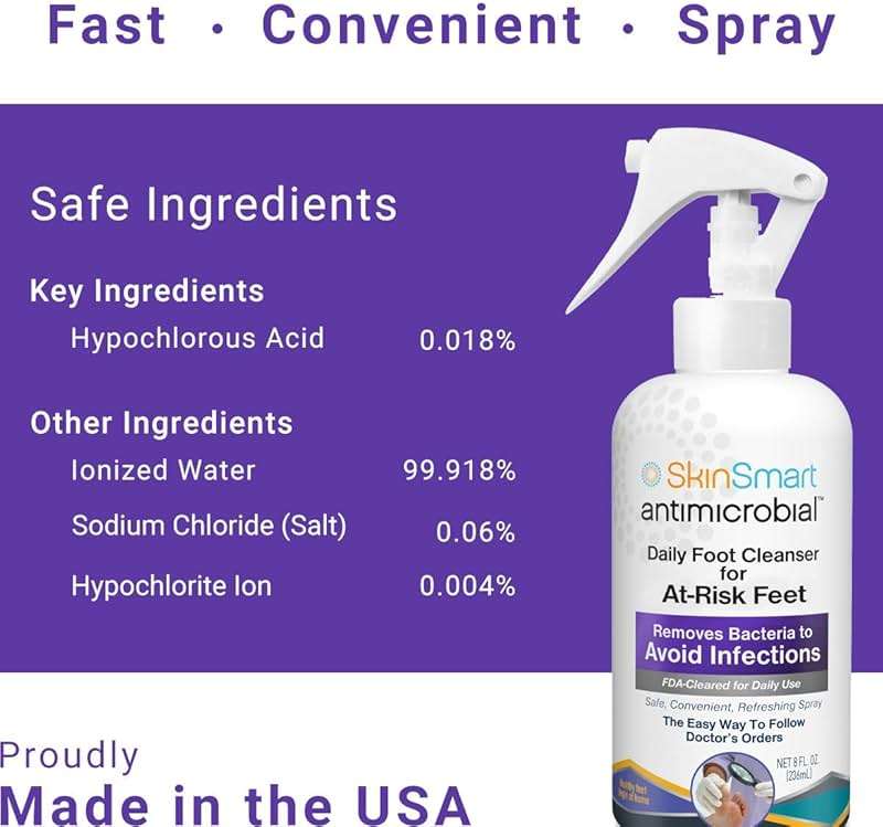 SkinSmart Daily Foot Cleanser for Advanced Foot Hygiene 8 ounce Spray - Image 4