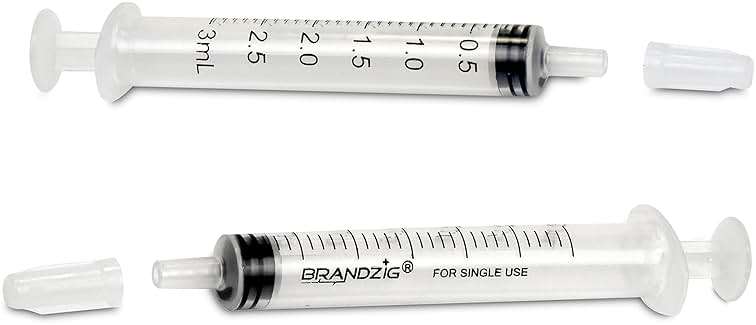 3ml Syringe With Cap (100 Pack) | Oral Dispenser Without Needle, Luer Slip Tip | Individually Wrapped Medicine Dropper For Infants & Pets - Image 2