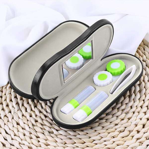 SteelFever 2 in 1 Double Sided Portable Glasses Case Travel Contact Lens Case (Black) - Image 2