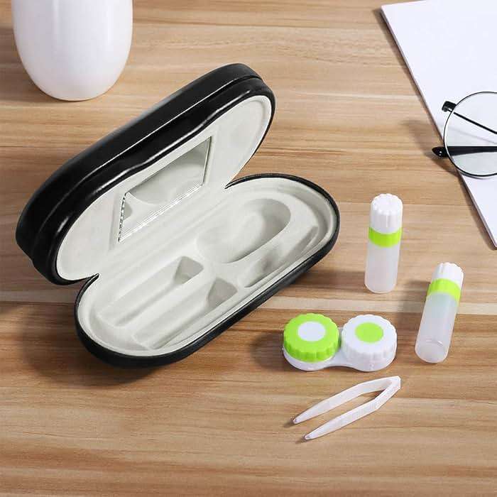 SteelFever 2 in 1 Double Sided Portable Glasses Case Travel Contact Lens Case (Black) - Image 6