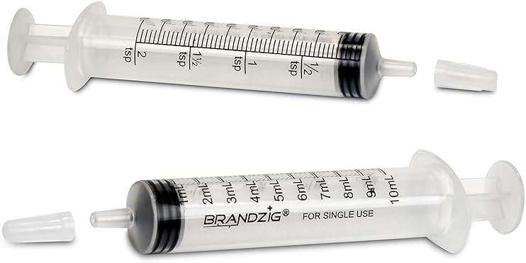 10ml Oral Syringe With Cap (100 Pack) | Oral Dispenser Without Needle, Luer Slip Tip | Individually Wrapped Medicine Dropper For Infants & Pets - Image 2