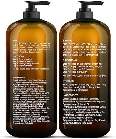 Botanic Hearth Biotin Shampoo and Conditioner Set - with Ginger Oil & Keratin for Hair Loss and Thinning Hair for Men and Women - Sulfate Free, 16 fl oz each - Image 3