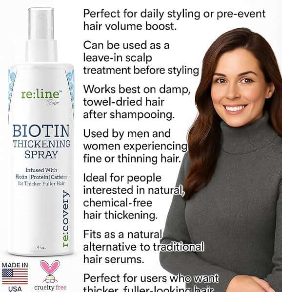 Biotin Hair Thickening and Growth Spray for Thinning and Texturizing - Hair Loss Prevention Tonic for Men and Women - Image 4