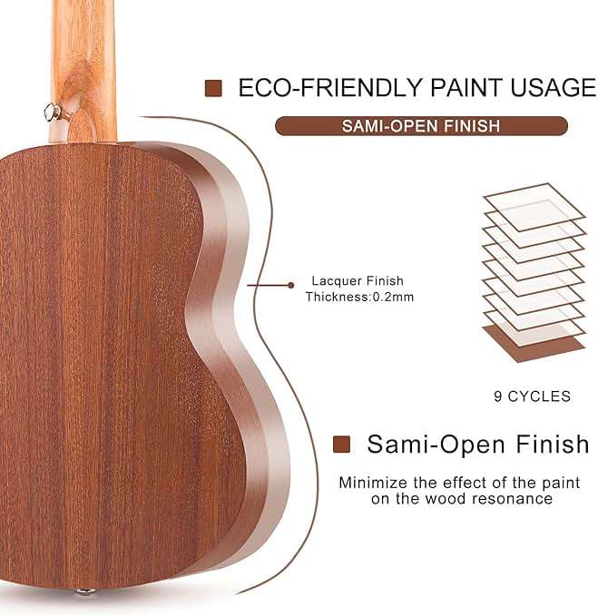 Soprano Ukulele 21 inch Mahogany Ukelele Beginner Kit w/Free Online Lesson Case Strap Tuner Picks, Fast to Learn - Image 6
