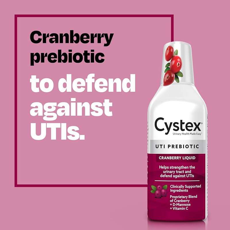 Cystex Cranberry Urinary Health Supplement Liquid - D-Mannose, Prebiotic, & Vitamin C for Urinary Tract & Bladder Support - Daily Urinary Wellness for Women & Men, Sugar-Free - 7.6 fl oz (2 Pack) - Image 3
