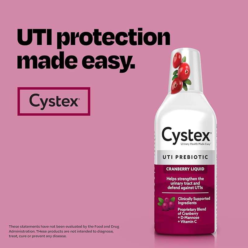 Cystex Cranberry Urinary Health Supplement Liquid - D-Mannose, Prebiotic, & Vitamin C for Urinary Tract & Bladder Support - Daily Urinary Wellness for Women & Men, Sugar-Free - 7.6 fl oz (2 Pack) - Image 5