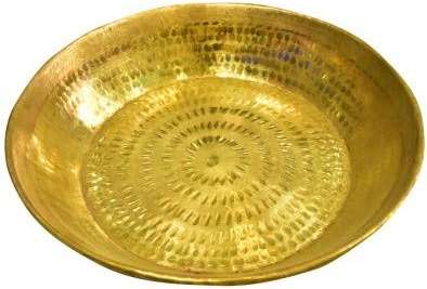 Planet 007 Indian Traditional Brass Parat Parant Pie Pan Dough Maker Mixer Kneader 14 inches - Image 1