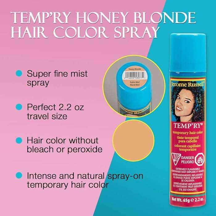 Jerome Russell Blonde Temporary Hair Color Spray - Temporary & Washable Blonde Hair Dye, Root Touch Up Hairs Color Spray, 2.2 oz x 3 Pack - Image 3