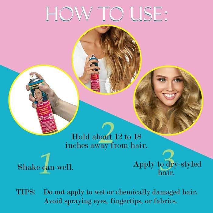 Jerome Russell Blonde Temporary Hair Color Spray - Temporary & Washable Blonde Hair Dye, Root Touch Up Hairs Color Spray, 2.2 oz x 3 Pack - Image 4