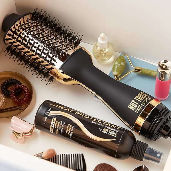 HOT TOOLS 24K Gold Blow Dryer Brush, Round Brush Blow Dryer for Salon-Worthy Blowouts in One Step, Fast Styling & Long-Lasting Results - Image 5