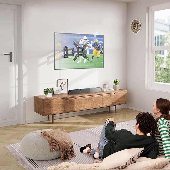 Pipishell Full Motion TV Wall Mount for Echo Show 21/15 and 13-43 Inch Flat Curved Screen TVs & Monitors, Max VESA 200x200mm up to 44lbs, TV Mount Wall Bracket with Rotation Swivel Tilt Extension - Image 6