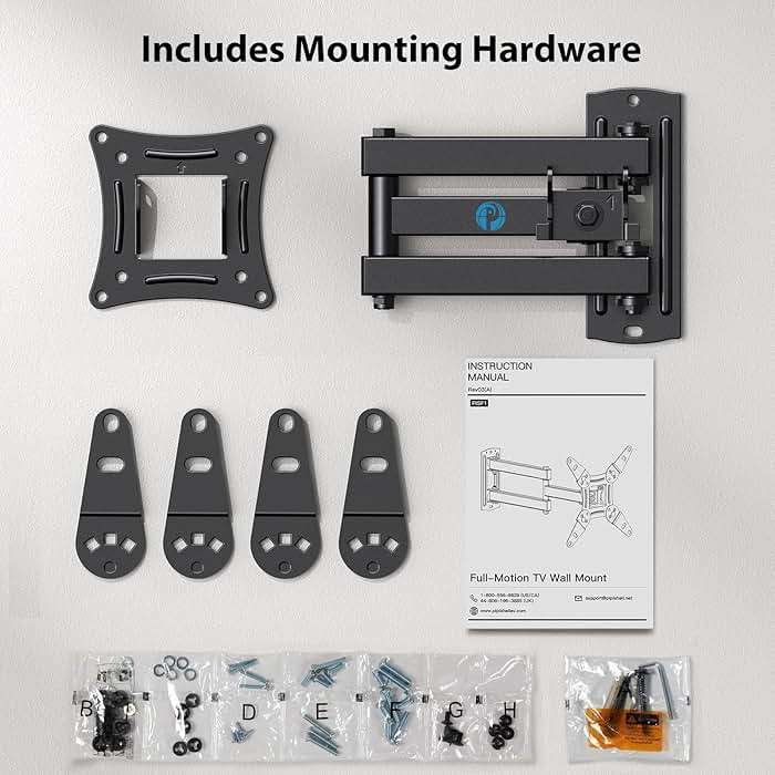 Pipishell Full Motion TV Wall Mount for Echo Show 21/15 and 13-43 Inch Flat Curved Screen TVs & Monitors, Max VESA 200x200mm up to 44lbs, TV Mount Wall Bracket with Rotation Swivel Tilt Extension - Image 7