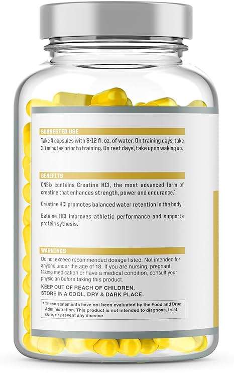 NutraOne CNSix Creatine Capsules Creatine HCL to Help Build Lean Muscle* (600mg - 200 Capsules) - Image 2