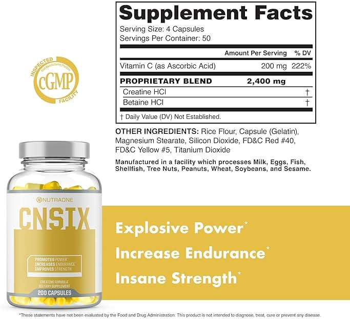 NutraOne CNSix Creatine Capsules Creatine HCL to Help Build Lean Muscle* (600mg - 200 Capsules) - Image 5