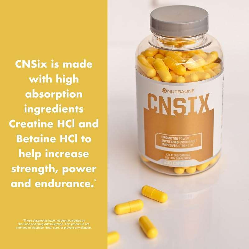 NutraOne CNSix Creatine Capsules Creatine HCL to Help Build Lean Muscle* (600mg - 200 Capsules) - Image 8