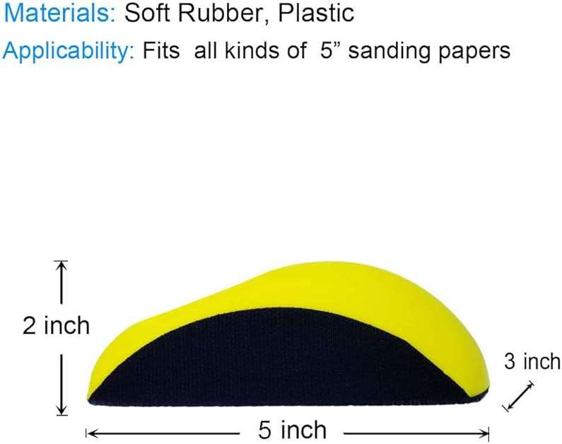 M-jump 5 inch Mouse Hand Sanding Pad Hook and Loop Sanding Block Hook Backing Plate For Woodworking, Furniture Restoration, Home and Automotive Body. - Image 2