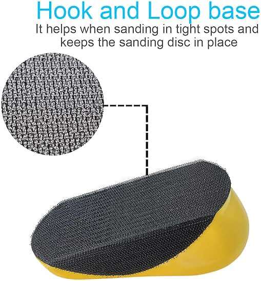 M-jump 5 inch Mouse Hand Sanding Pad Hook and Loop Sanding Block Hook Backing Plate For Woodworking, Furniture Restoration, Home and Automotive Body. - Image 4